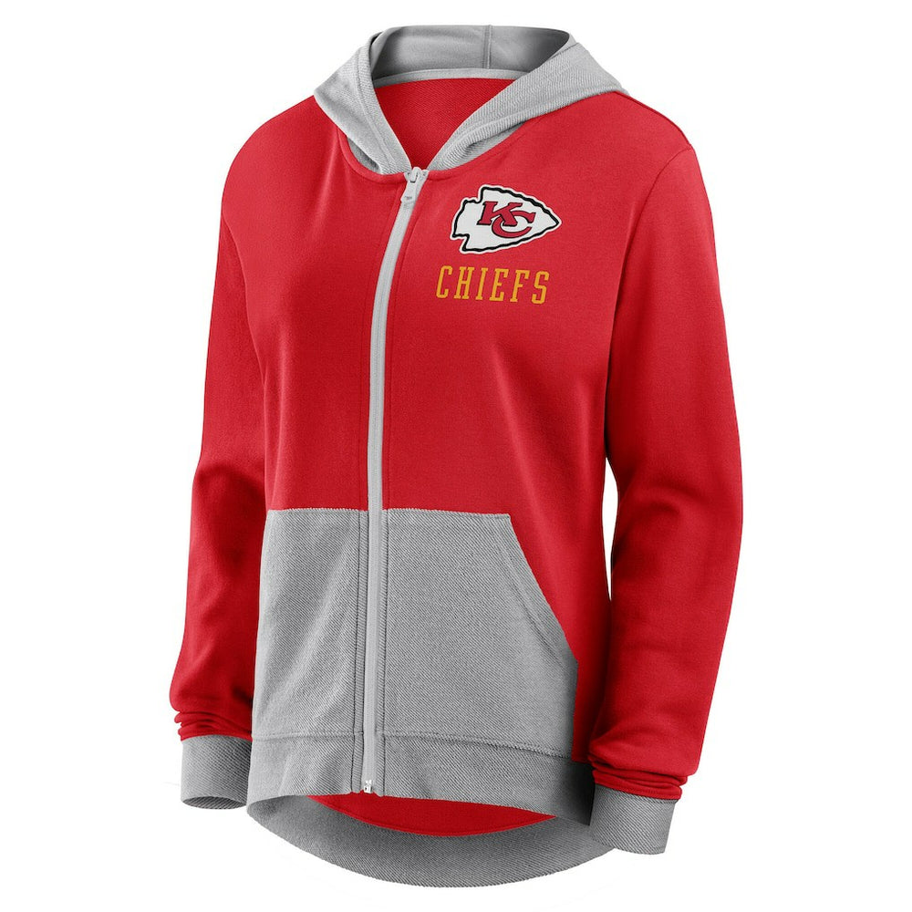 Kansas City Chiefs Logo Athletic Women's Hit It French Terry Full-Zip Hoodie - Red - NFL
