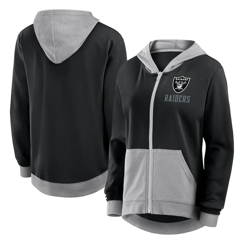 Las Vegas Raiders Logo Athletic Women's Hit It French Terry Full-Zip Hoodie - Black - NFL