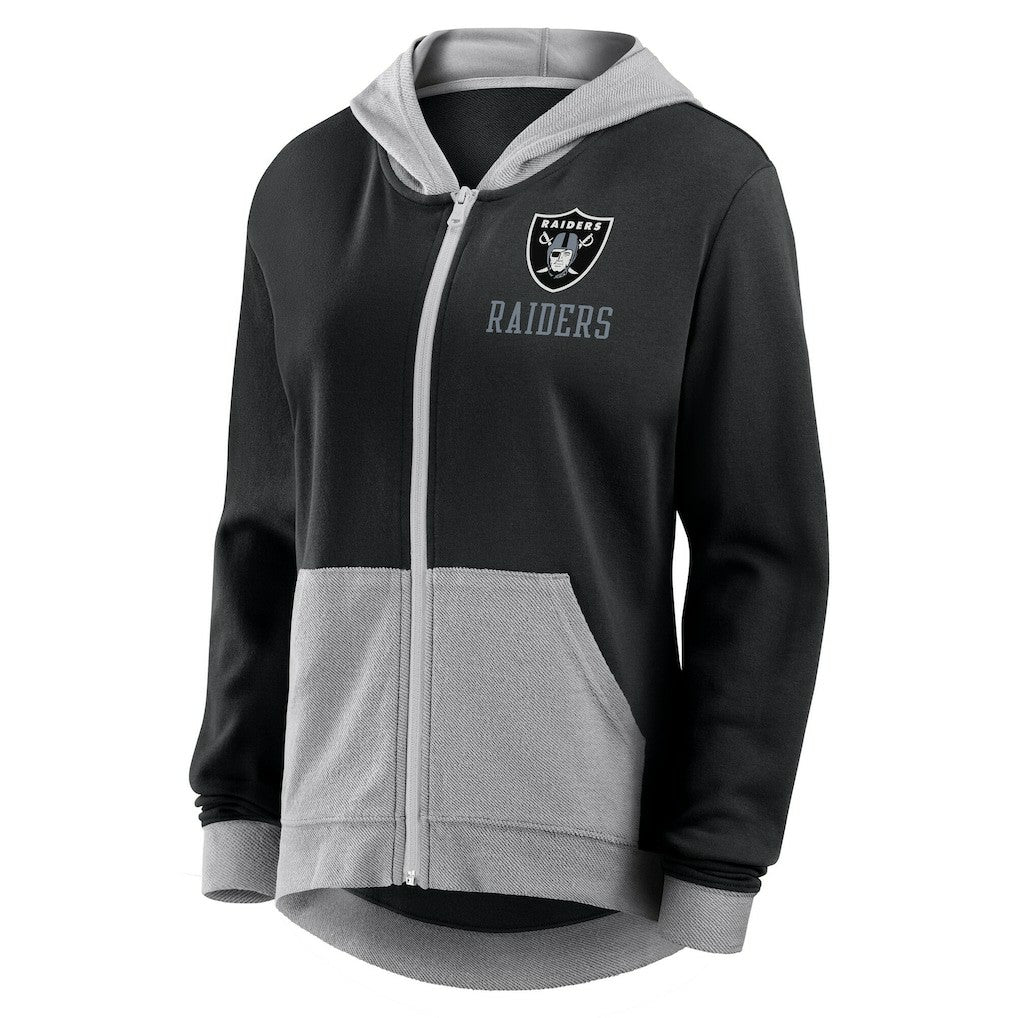 Las Vegas Raiders Logo Athletic Women's Hit It French Terry Full-Zip Hoodie - Black - NFL