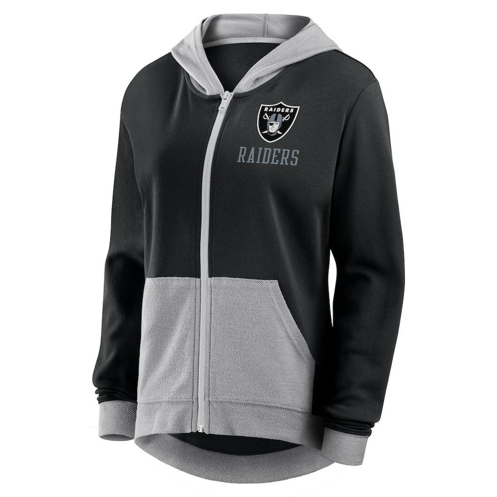 Las Vegas Raiders Logo Athletic Women's Hit It French Terry Full-Zip Hoodie - Black - NFL