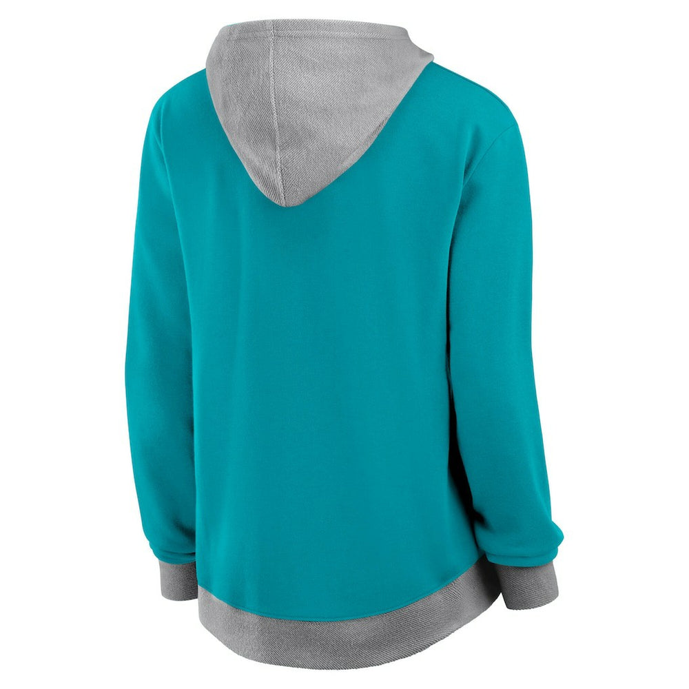 Miami Dolphins Logo Athletic Women's Hit It French Terry Full-Zip Hoodie - Aqua - NFL