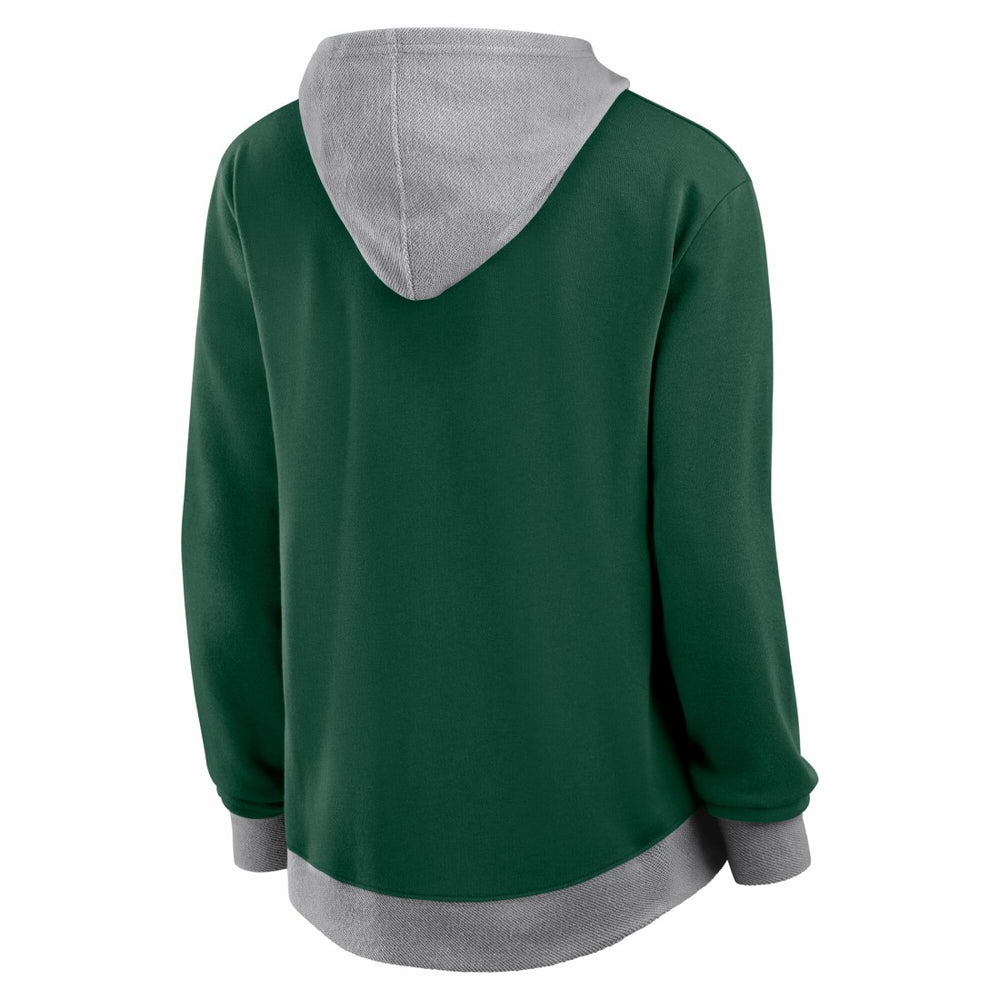 Green Bay Packers Logo Athletic Women's Hit It French Terry Full-Zip Hoodie - Green - NFL