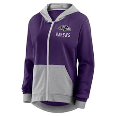 Baltimore Ravens Logo Athletic Women's Hit It French Terry Full-Zip Hoodie - Purple - NFL