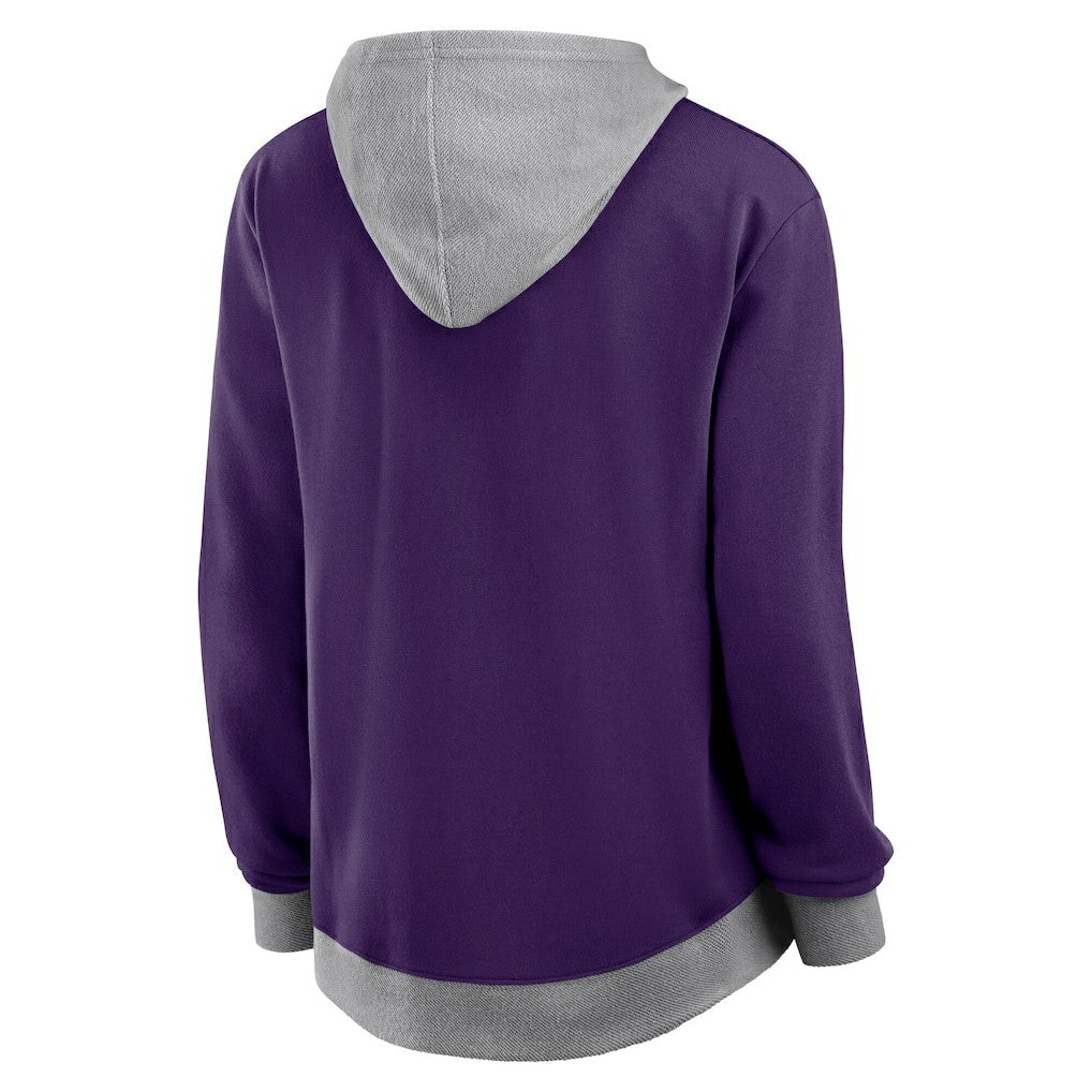Baltimore Ravens Logo Athletic Women's Hit It French Terry Full-Zip Hoodie - Purple - NFL