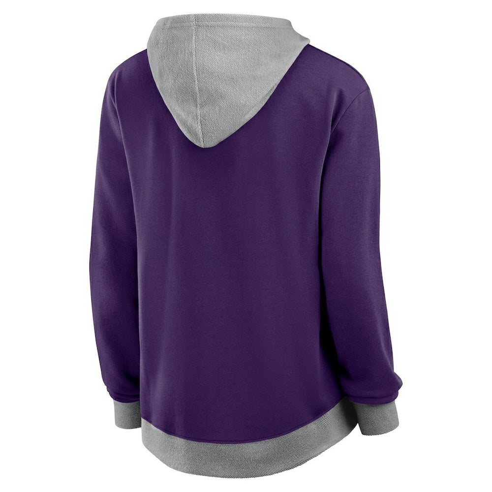 Baltimore Ravens Logo Athletic Women's Hit It French Terry Full-Zip Hoodie - Purple - NFL