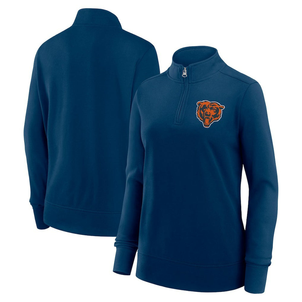 Chicago Bears Logo Athletic Women's Velocity Quarter-Zip Jacket - Navy - NFL