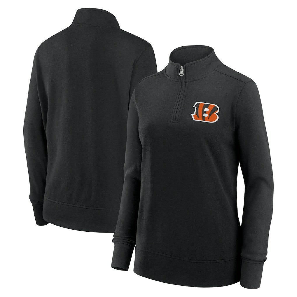 Cincinnati Bengals Logo Athletic Women's Velocity Quarter-Zip Jacket - Black - NFL