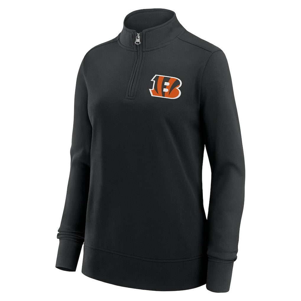 Cincinnati Bengals Logo Athletic Women's Velocity Quarter-Zip Jacket - Black - NFL