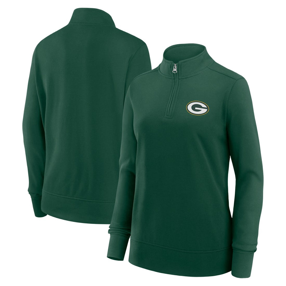 Green Bay Packers Logo Athletic Women's Velocity Quarter-Zip Jacket - Green - NFL