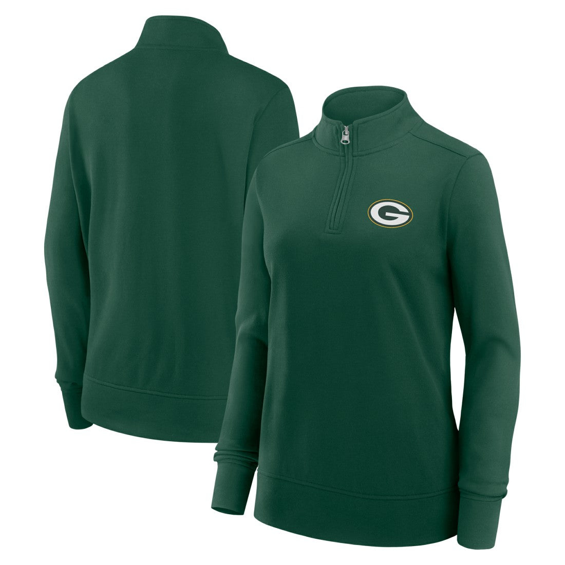Green Bay Packers Logo Athletic Women's Velocity Quarter-Zip Jacket - Green - NFL