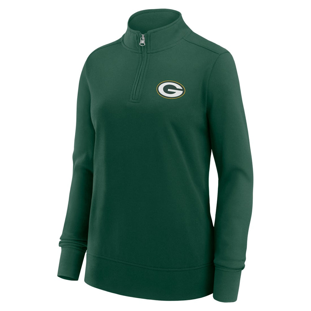 Green Bay Packers Logo Athletic Women's Velocity Quarter-Zip Jacket - Green - NFL