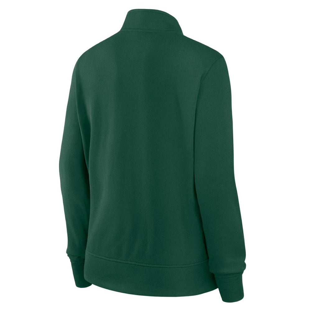 Green Bay Packers Logo Athletic Women's Velocity Quarter-Zip Jacket - Green - NFL