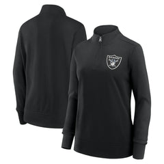 Las Vegas Raiders Logo Athletic Women's Velocity Quarter-Zip Jacket - Black - NFL