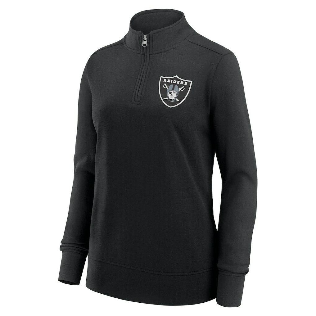 Las Vegas Raiders Logo Athletic Women's Velocity Quarter-Zip Jacket - Black - NFL