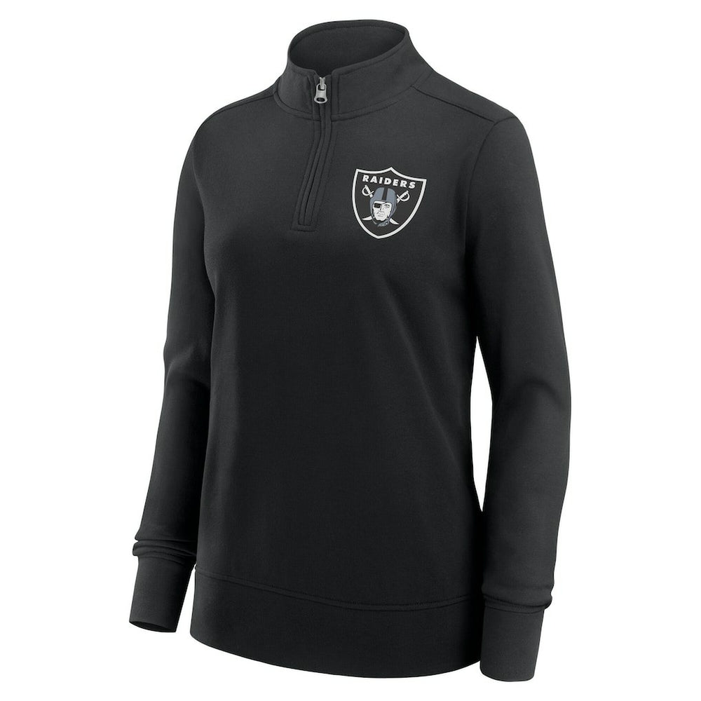 Las Vegas Raiders Logo Athletic Women's Velocity Quarter-Zip Jacket - Black - NFL