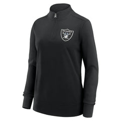 Las Vegas Raiders Logo Athletic Women's Velocity Quarter-Zip Jacket - Black - NFL