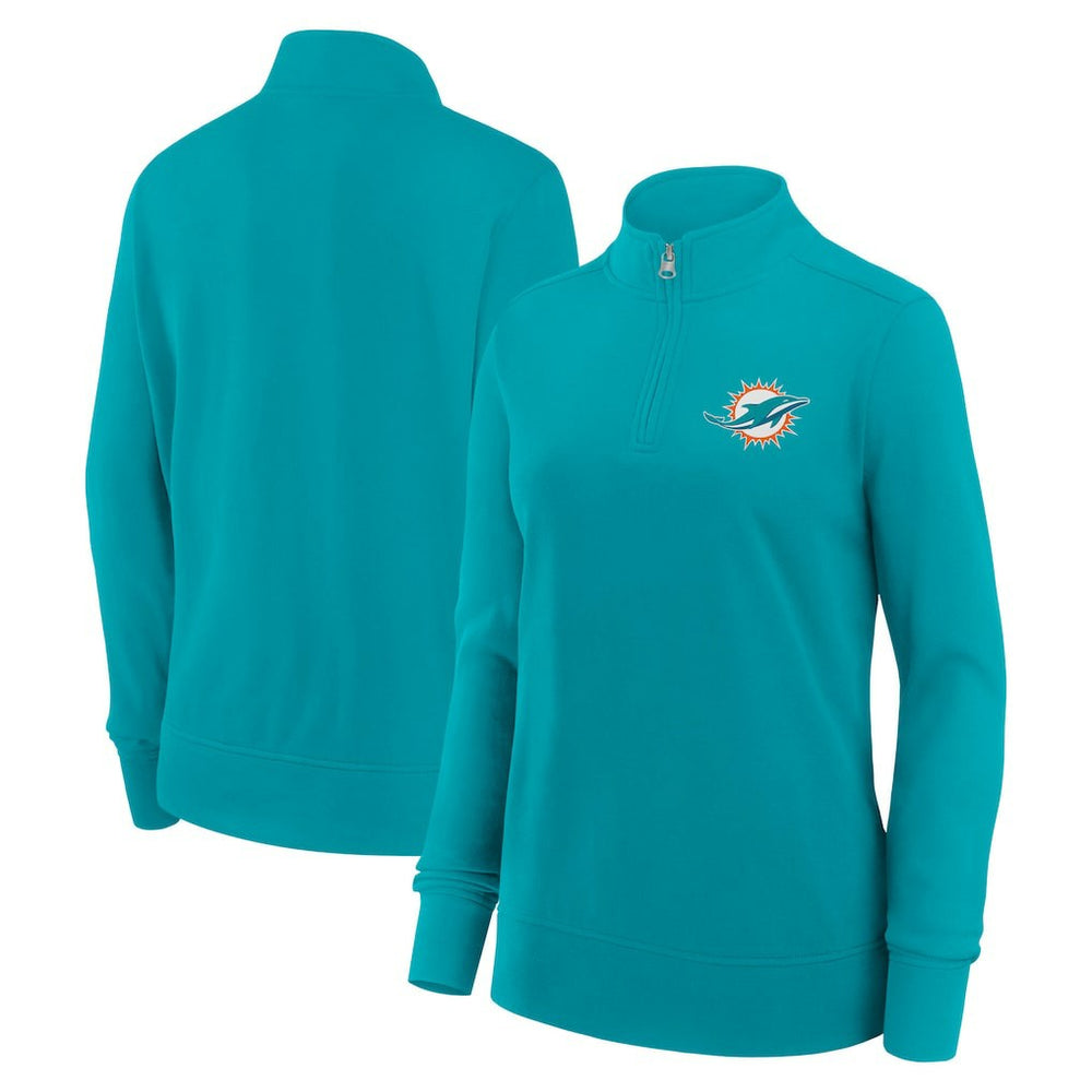 Miami Dolphins Logo Athletic Women's Velocity Quarter-Zip Jacket - Aqua - NFL