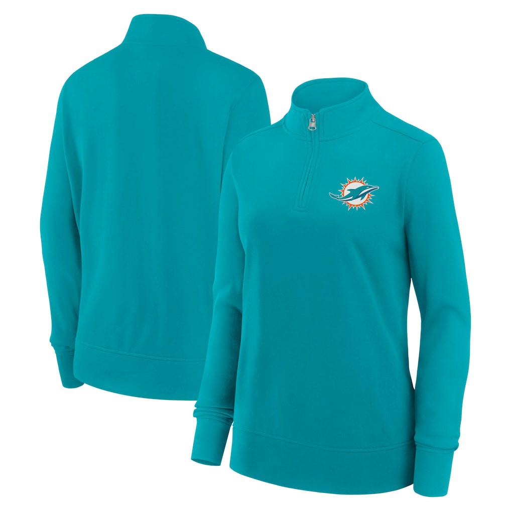 Miami Dolphins Logo Athletic Women's Velocity Quarter-Zip Jacket - Aqua - NFL