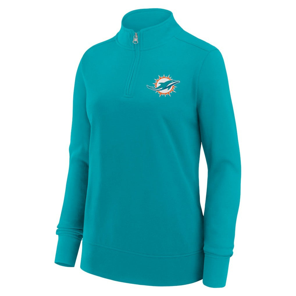 Miami Dolphins Logo Athletic Women's Velocity Quarter-Zip Jacket - Aqua - NFL