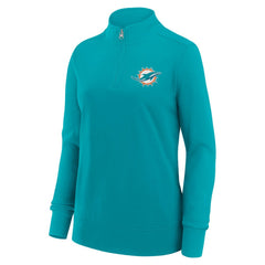 Miami Dolphins Logo Athletic Women's Velocity Quarter-Zip Jacket - Aqua - NFL