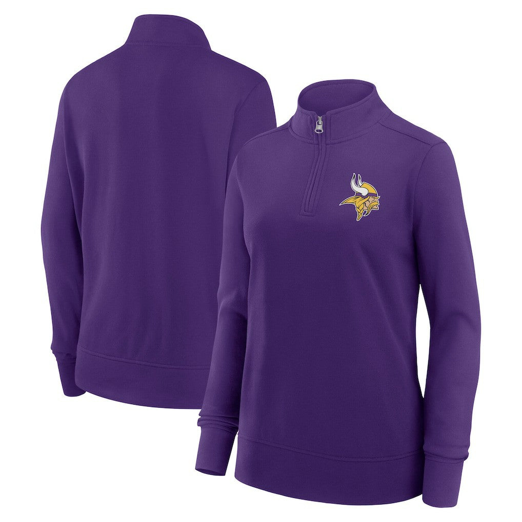 Minnesota Vikings Logo Athletic Women's Velocity Quarter-Zip Jacket - Purple - NFL