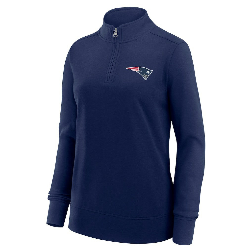 New England Patriots Logo Athletic Women's Velocity Quarter-Zip Jacket - Navy - NFL