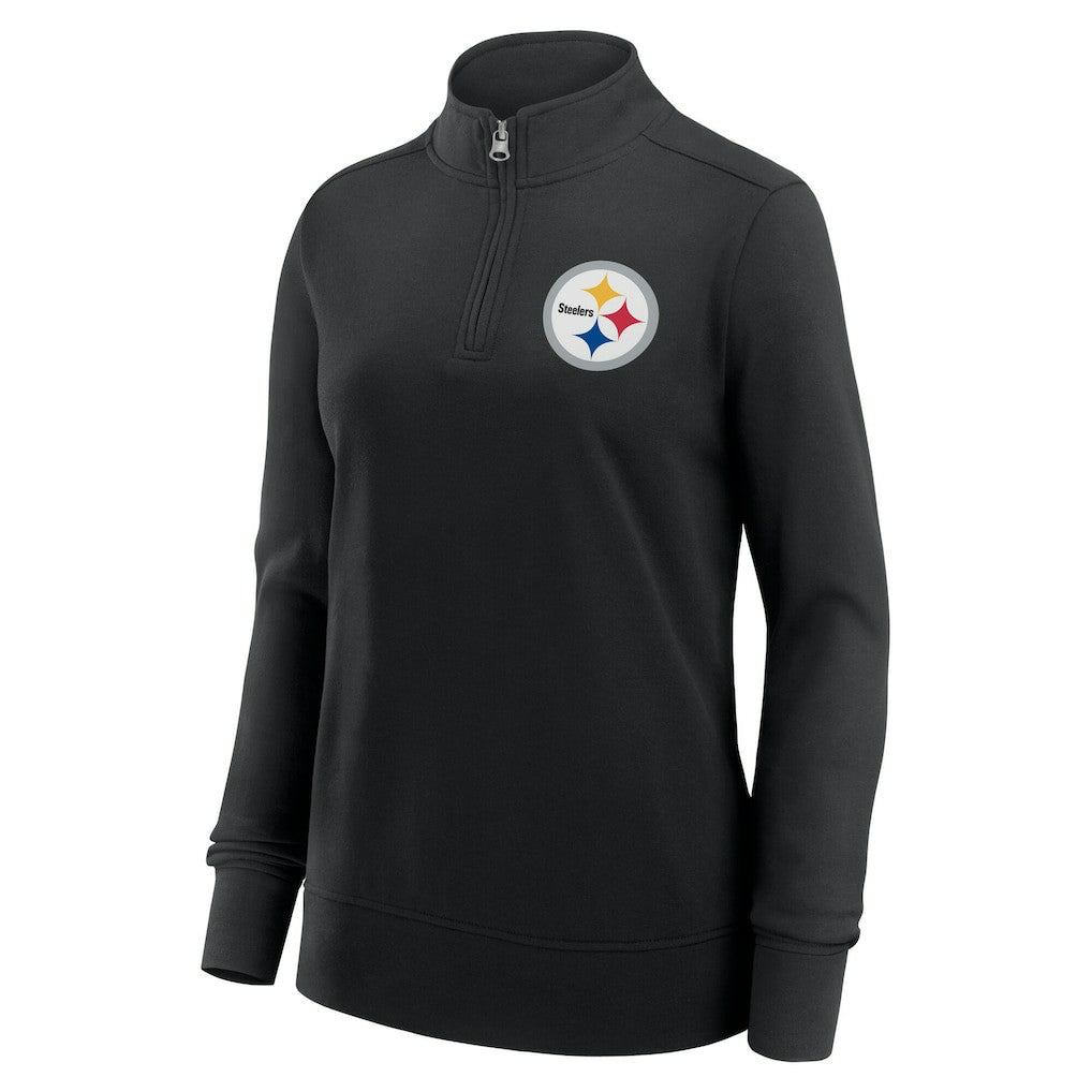 Pittsburgh Steelers Logo Athletic Women's Velocity Quarter-Zip Jacket - Black - NFL