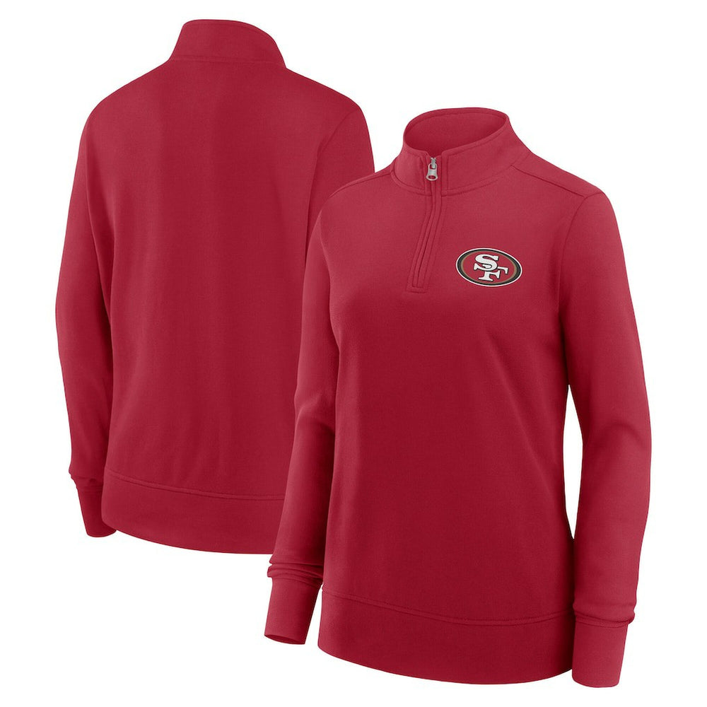 San Francisco 49ers Logo Athletic Women's Velocity Quarter-Zip Jacket - Scarlet - NFL