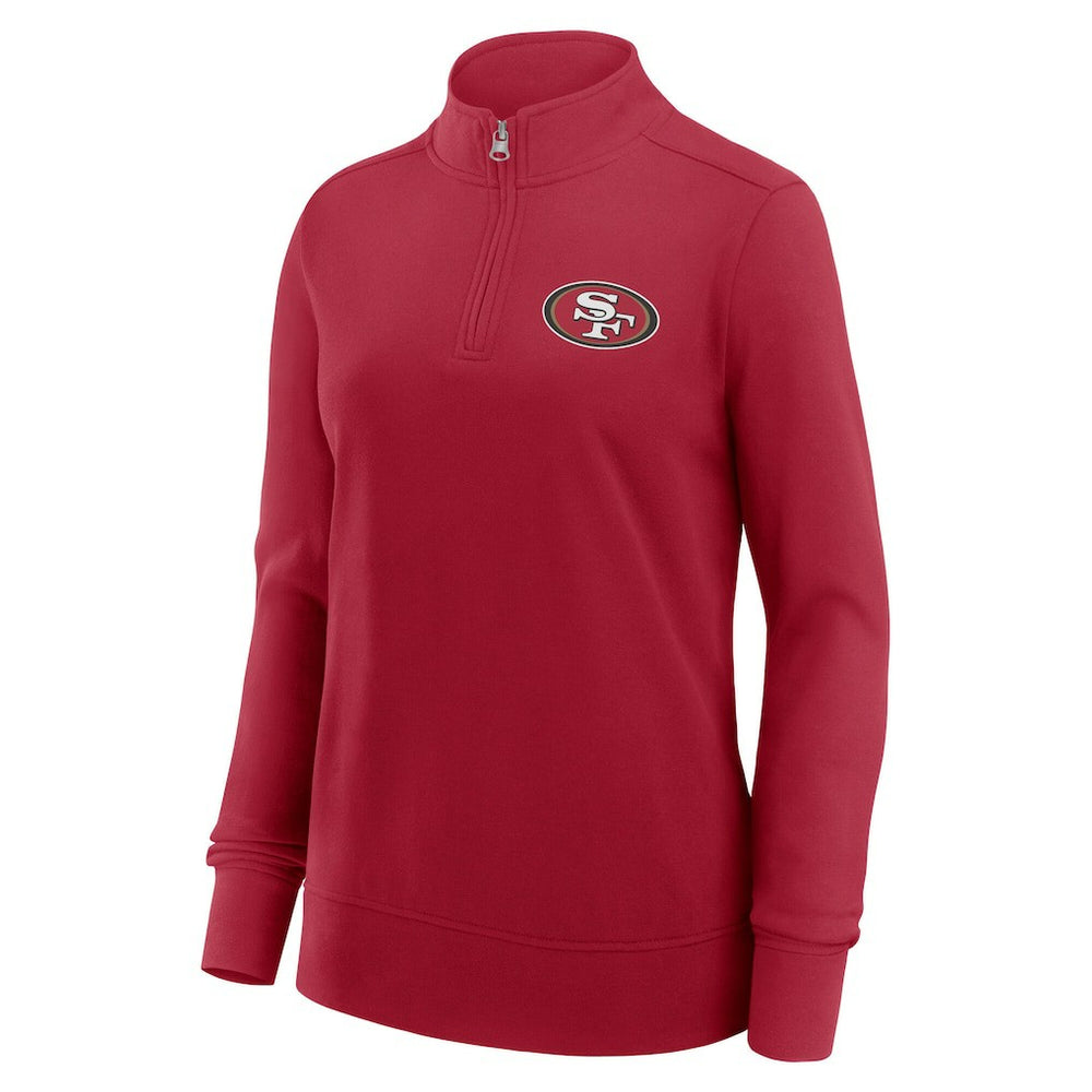 San Francisco 49ers Logo Athletic Women's Velocity Quarter-Zip Jacket - Scarlet - NFL