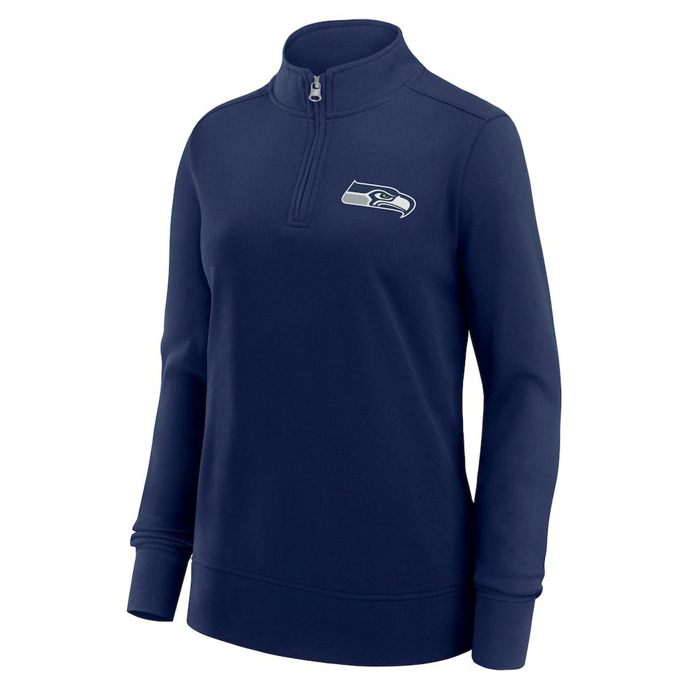 Seattle Seahawks Logo Athletic Women's Velocity Quarter-Zip Jacket - College Navy - NFL