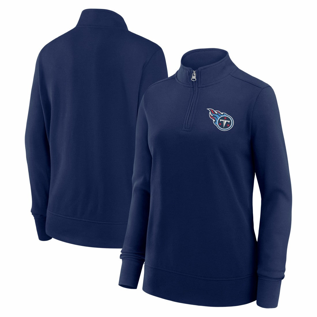Tennessee Titans Logo Athletic Women's Velocity Quarter-Zip Jacket - Navy - NFL