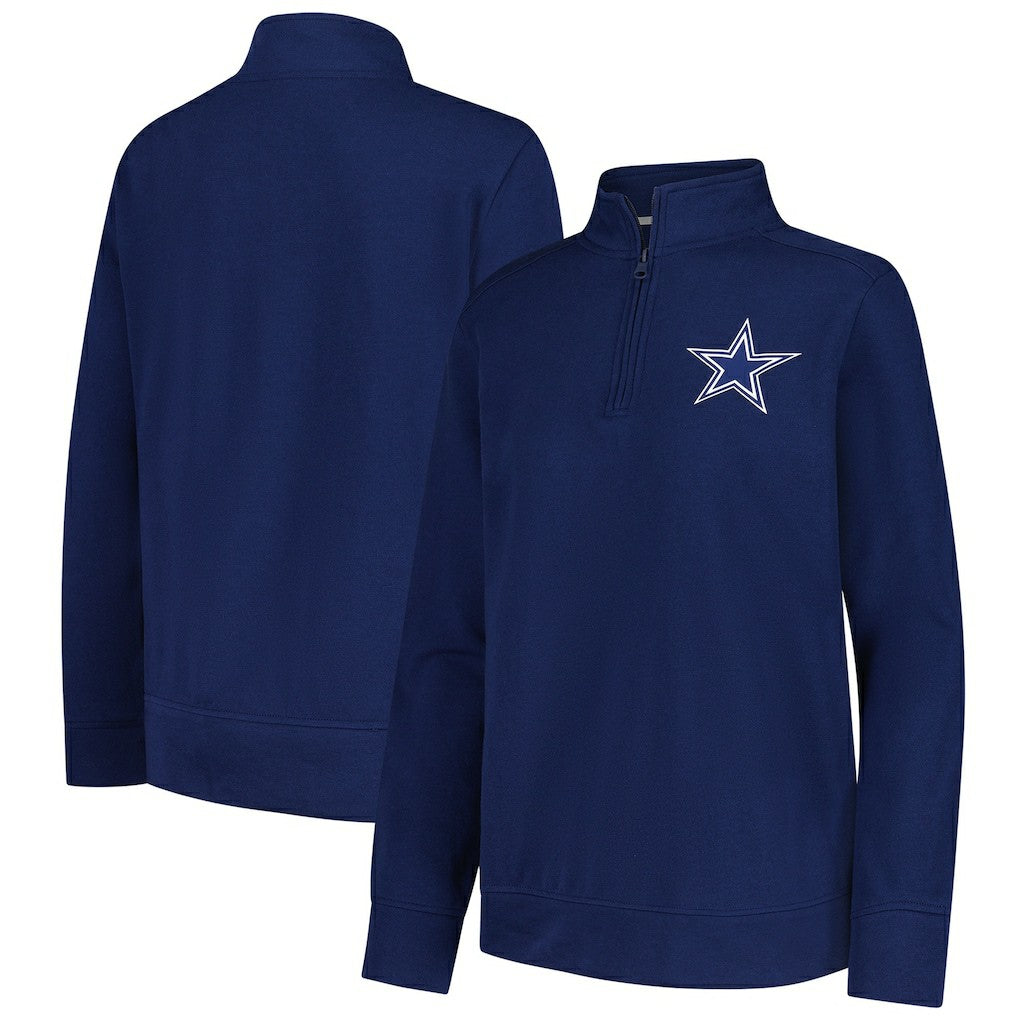 Dallas Cowboys Logo Athletic Women's Velocity Quarter-Zip Jacket - Navy - NFL