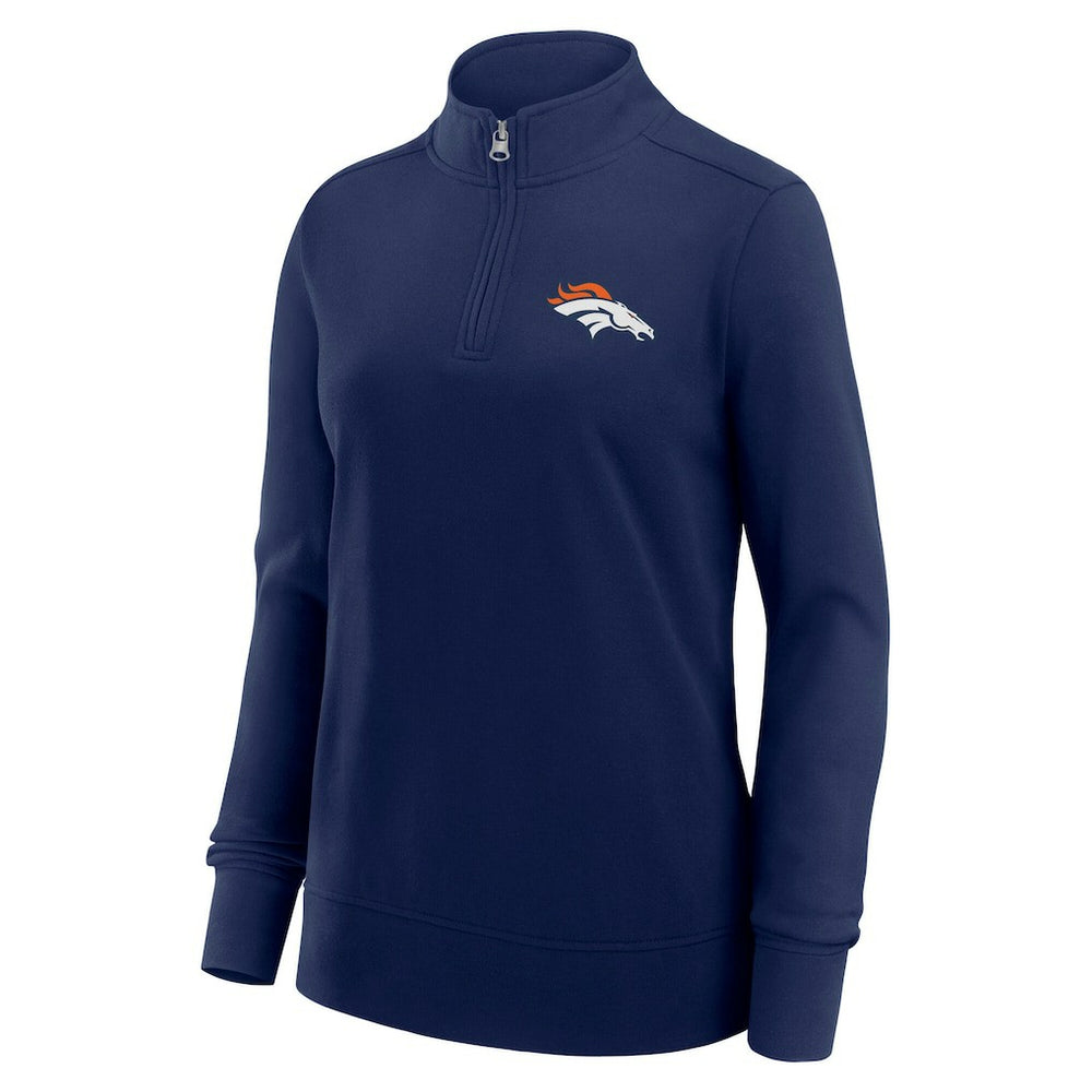 Denver Broncos Logo Athletic Women's Velocity Quarter-Zip Jacket - Navy - NFL