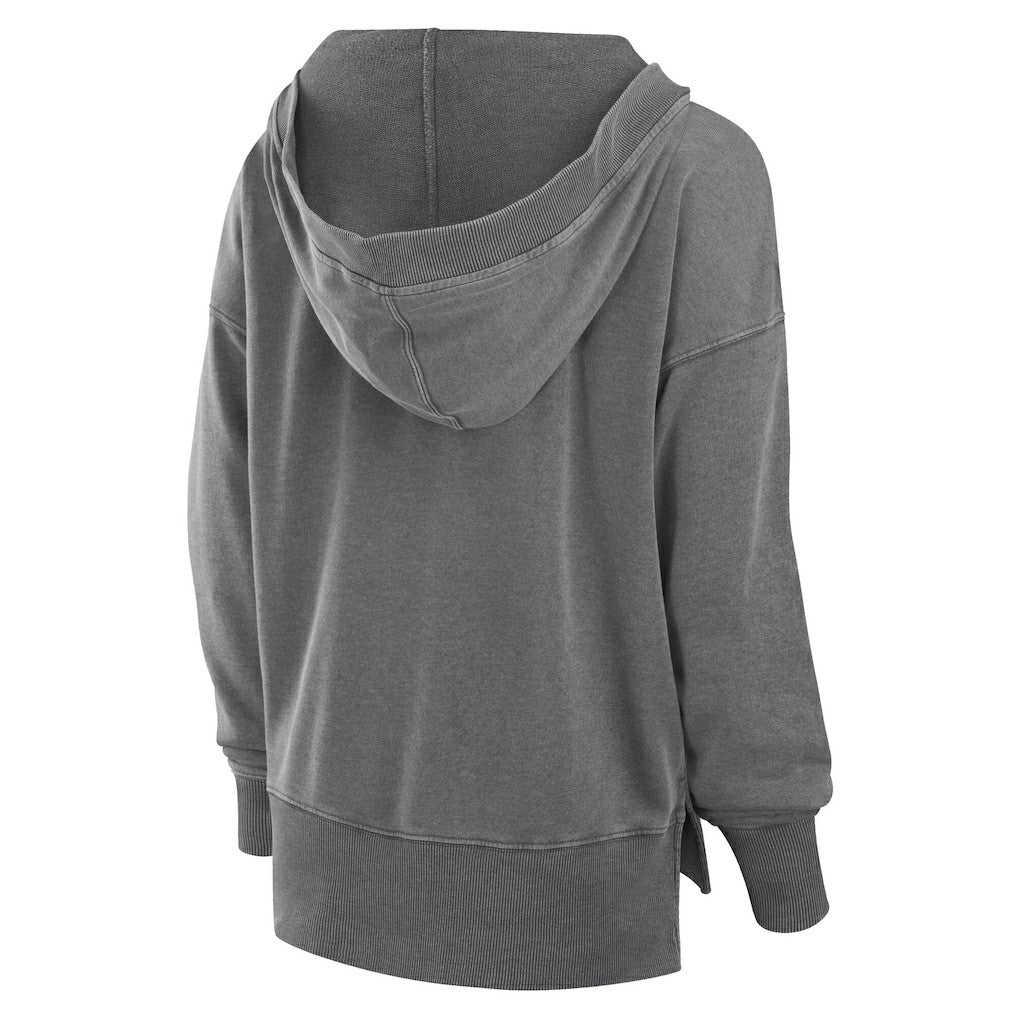 Baltimore Ravens Women's Initiative Snow Wash French Terry V-Neck Pullover Hoodie - Heather Charcoal - Fanatics