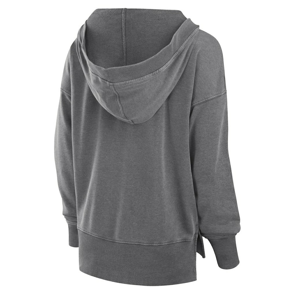 Jacksonville Jaguars Women's Initiative Snow Wash French Terry V-Neck Pullover Hoodie - Heather Charcoal - Fanatics