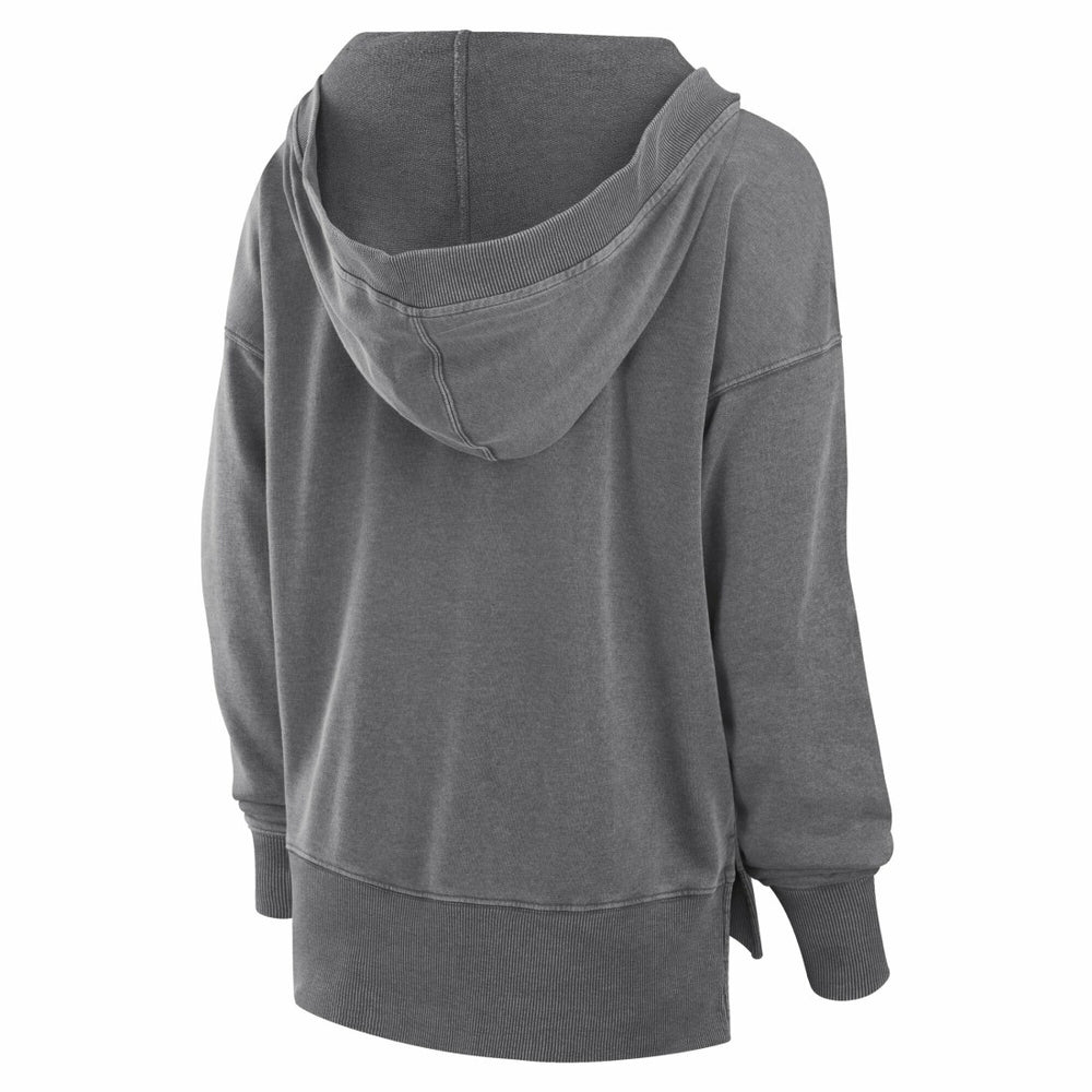New York Jets Women's Initiative Snow Wash French Terry V-Neck Pullover Hoodie - Heather Charcoal - Fanatics