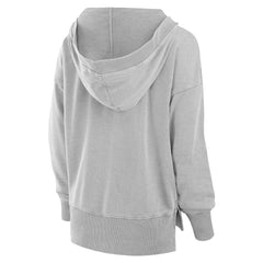 Miami Dolphins Women's Initiative Snow Wash French Terry V-Neck Pullover Hoodie - Heather Gray - Fanatics