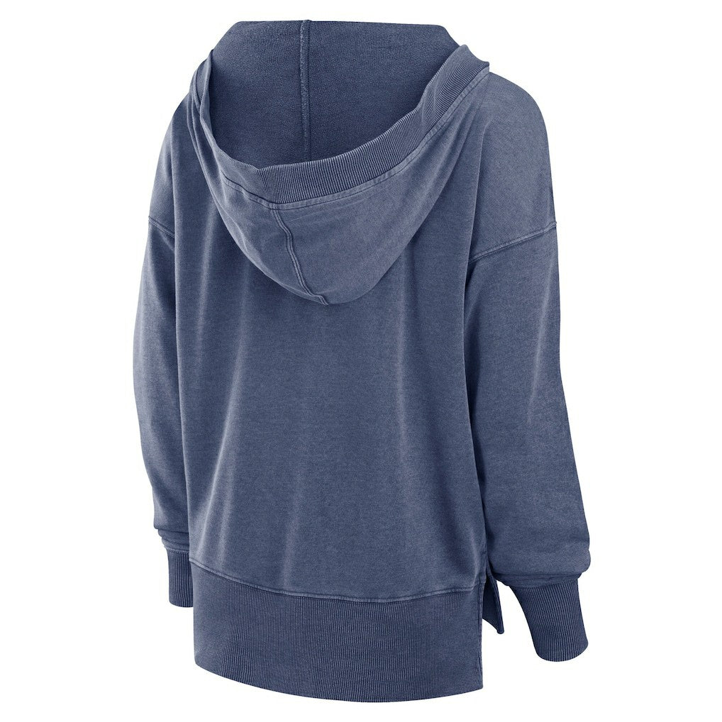 Seattle Seahawks Women's Initiative Snow Wash French Terry V-Neck Pullover Hoodie - Heather College Navy - Fanatics