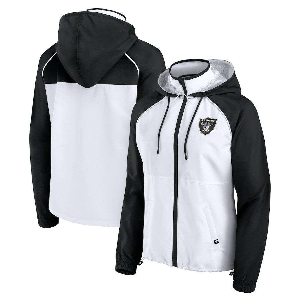 Las Vegas Raiders Women's Full-Zip Anorak Hoodie Jacket - White - Fanatics
