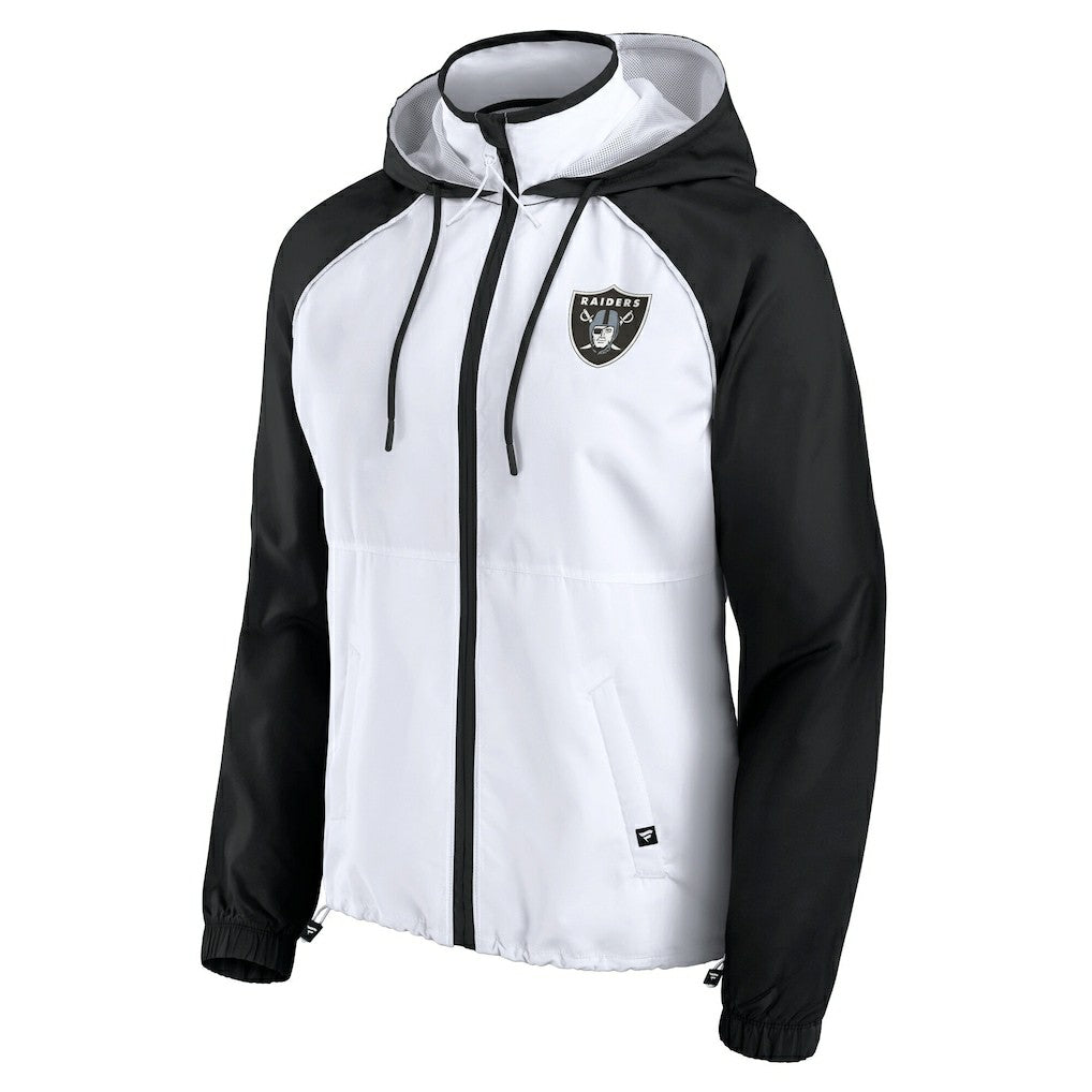 Las Vegas Raiders Women's Full-Zip Anorak Hoodie Jacket - White - Fanatics