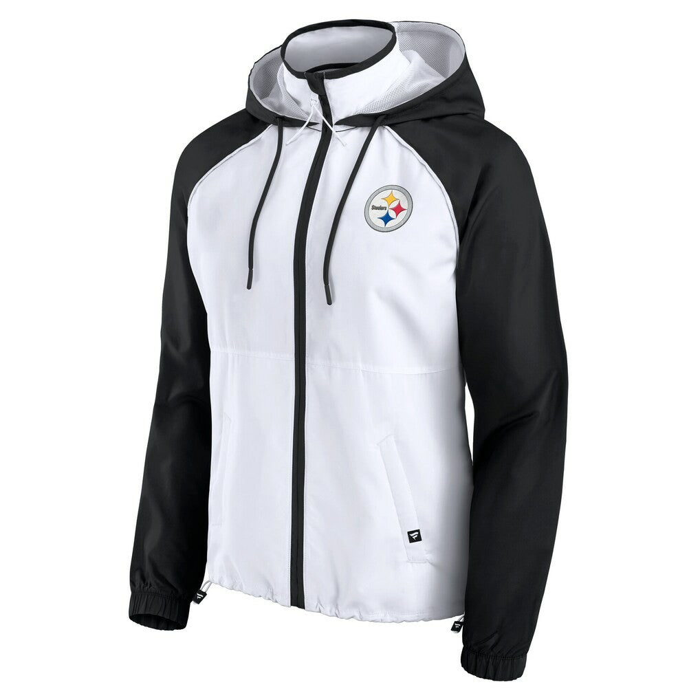 Pittsburgh Steelers Women's Full-Zip Anorak Hoodie Jacket - White - Fanatics
