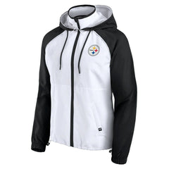 Pittsburgh Steelers Women's Full-Zip Anorak Hoodie Jacket - White - Fanatics