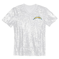 Justin Herbert Los Angeles Chargers Girls Youth Sequin V-Neck Fashion Jersey - Powder Blue - NFL