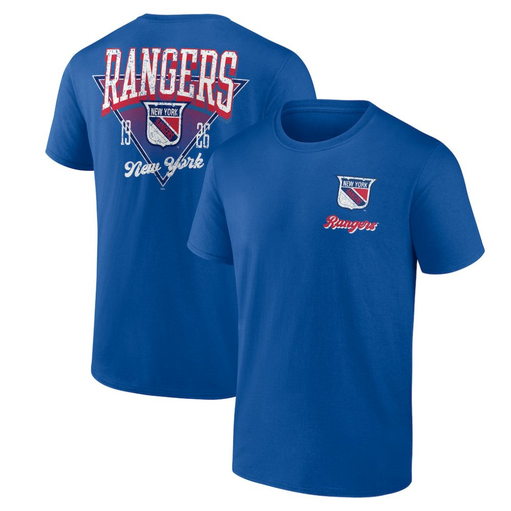 New York Rangers Logo Athletic Never Over T-Shirt - Blue | NHL online