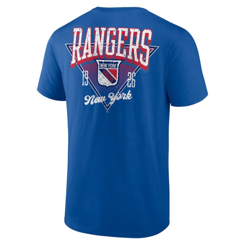 New York Rangers Logo Athletic Never Over T-Shirt - Blue | NHL online