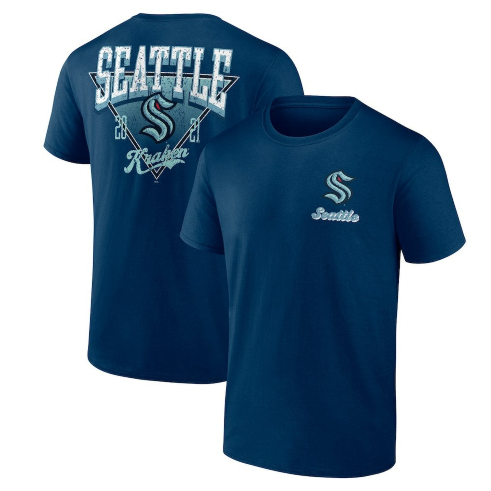 Seattle Kraken Logo Athletic Never Over T-Shirt - Navy | NHL online