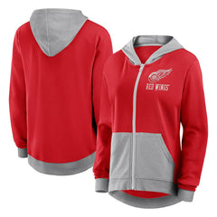 Detroit Red Wings Logo Athletic Women's Hit It French Terry Full-Zip Hoodie - Red | NHL near me