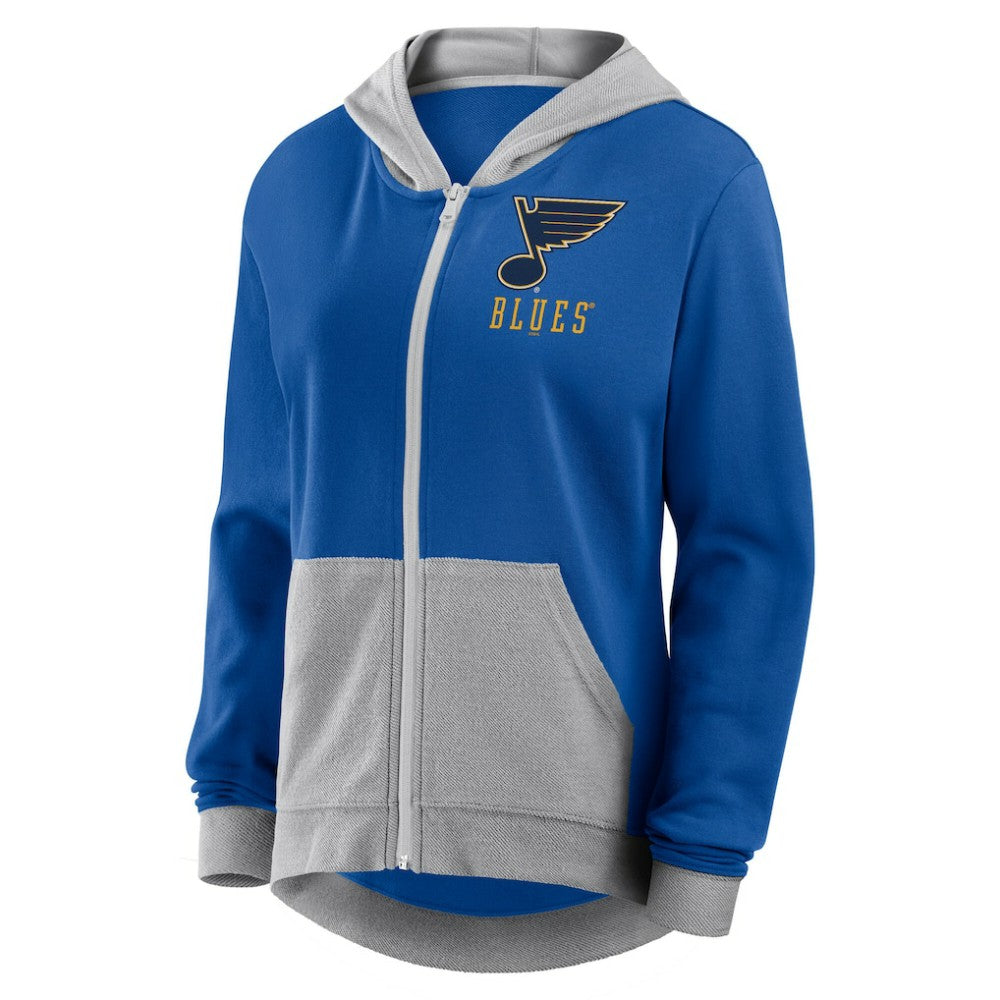 St. Louis Blues Logo Athletic Women's Hit It French Terry Full-Zip Hoodie - Blue | NHL sale