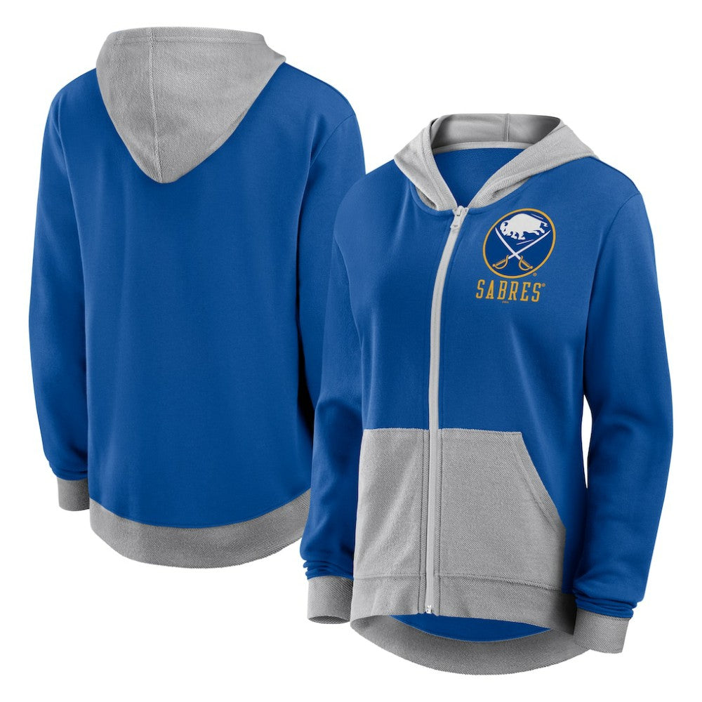 Buffalo Sabres Logo Athletic Women's Hit It French Terry Full-Zip Hoodie - Royal | NHL discount