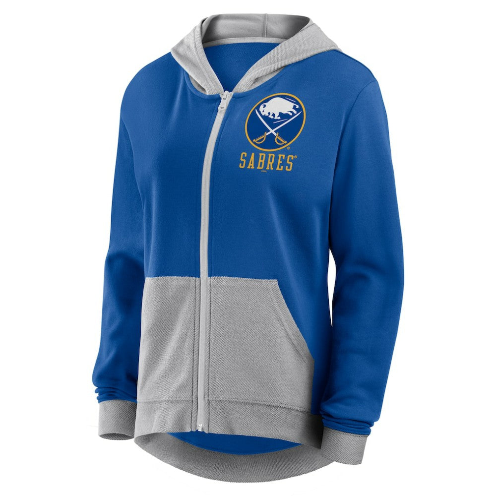 Buffalo Sabres Logo Athletic Women's Hit It French Terry Full-Zip Hoodie - Royal | NHL discount